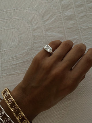 SQUARE RING SILVER